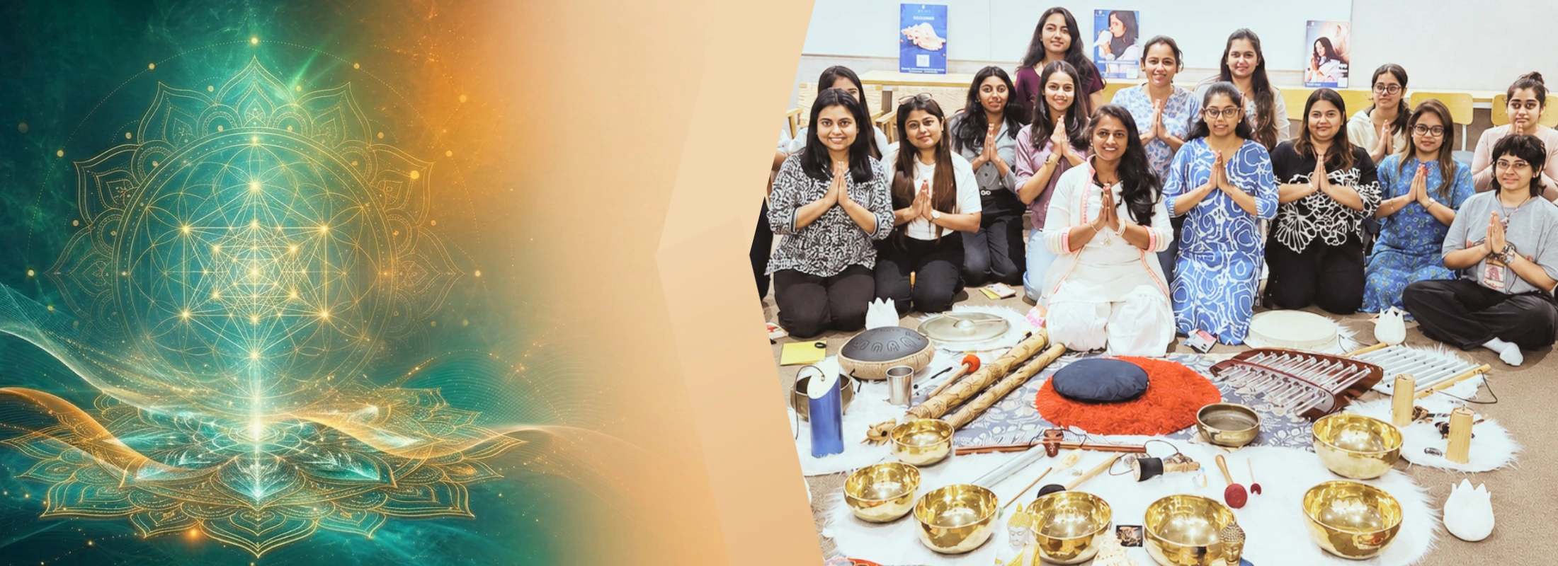 Group sound therapy learning session at Arhat Studio