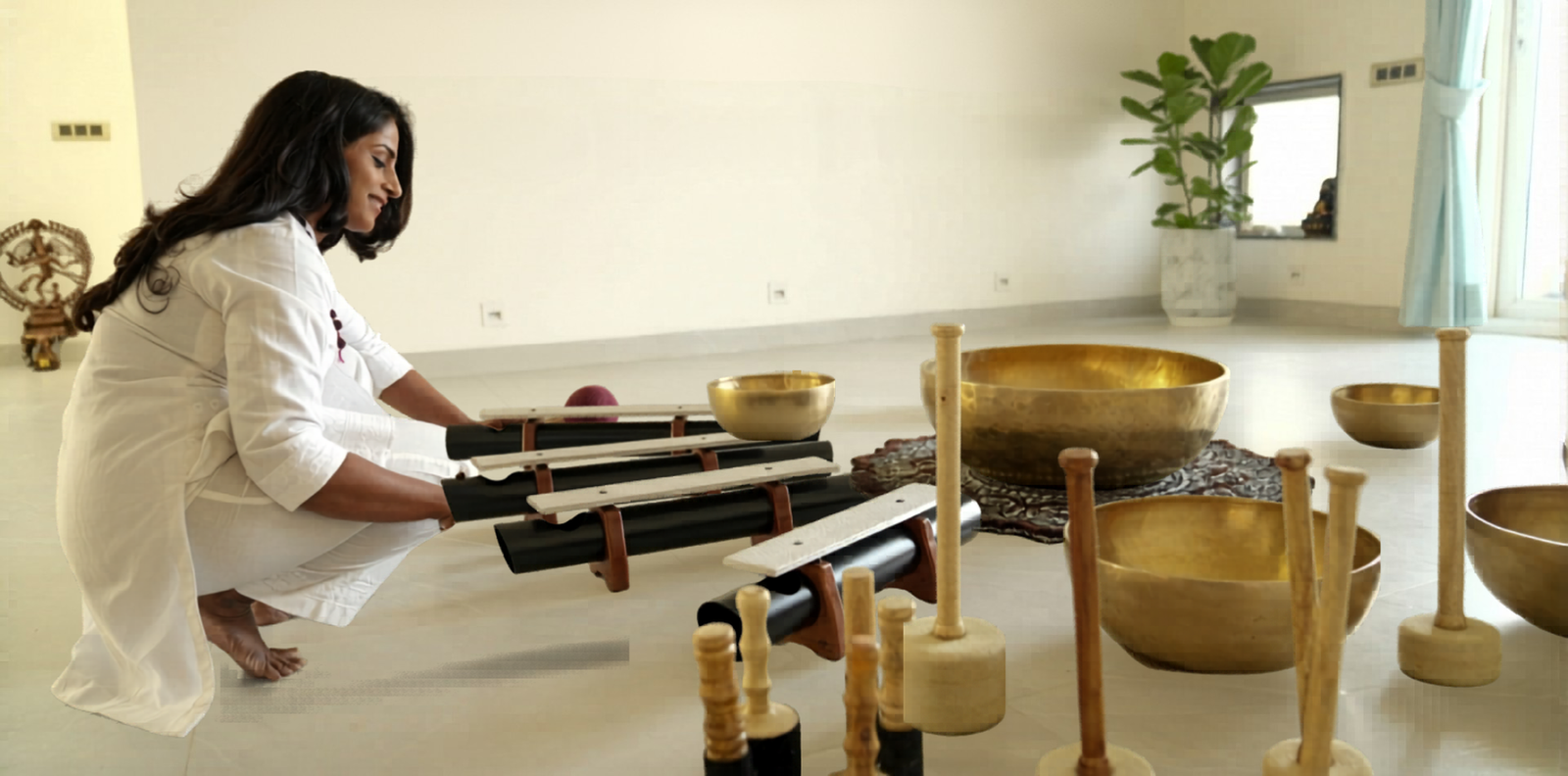 Group meditation and wellness retreat experience